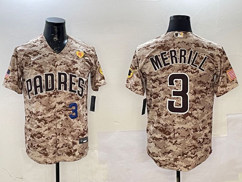Men San Diego Padres #3 Merrill Camo Game 2025 Nike MLB Jersey style 3->san diego padres->MLB Jersey